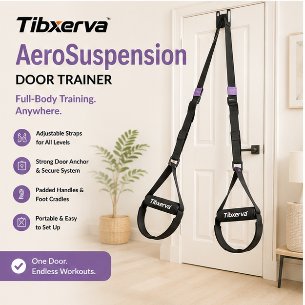 Tibxerva™ AeroSuspension Door Trainer — Portable Bodyweight Resistance System for Full-Body Fitness